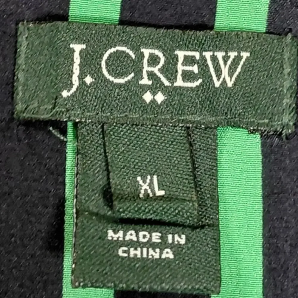 J.Crew 100% Silk Green Lightweight Striped Button-Up Shirt Women Size XL